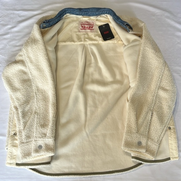 Levis Nola Shacket Shirt Jacket Almond Buff White Size XL NWT - Picture 13 of 15